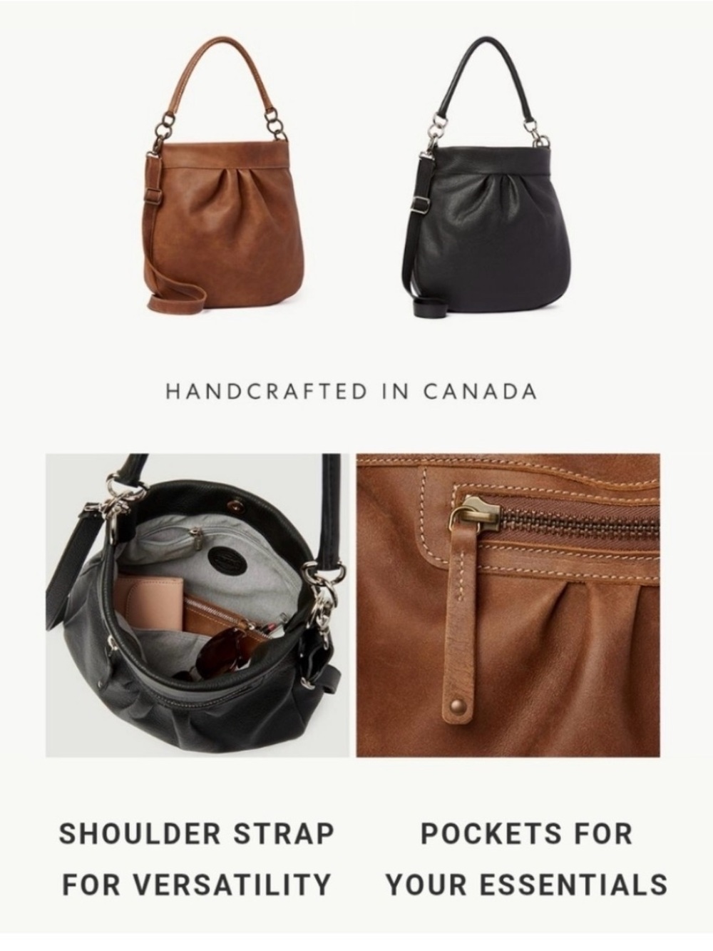 Roots Black Large Olivia Bag
